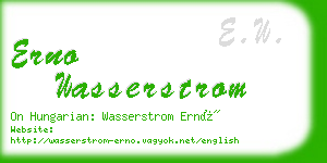 erno wasserstrom business card